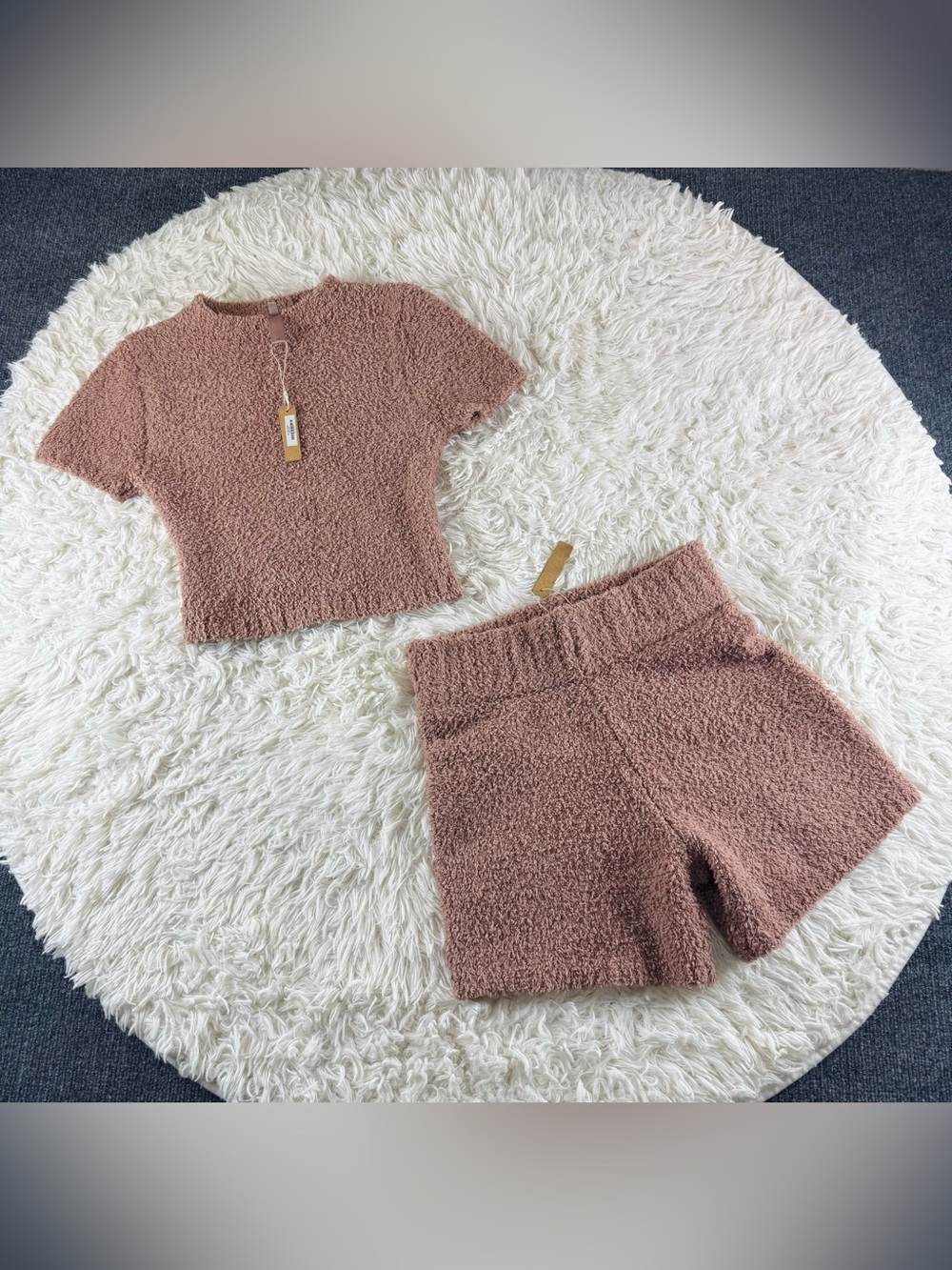 NWT Skims Cozy Knit Top and Shorts set